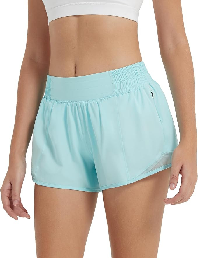 Attifall Women's High Waisted Running Shorts, 2.5" Quick Dry Sport Gym Athletic Shorts with Liner... | Amazon (US)