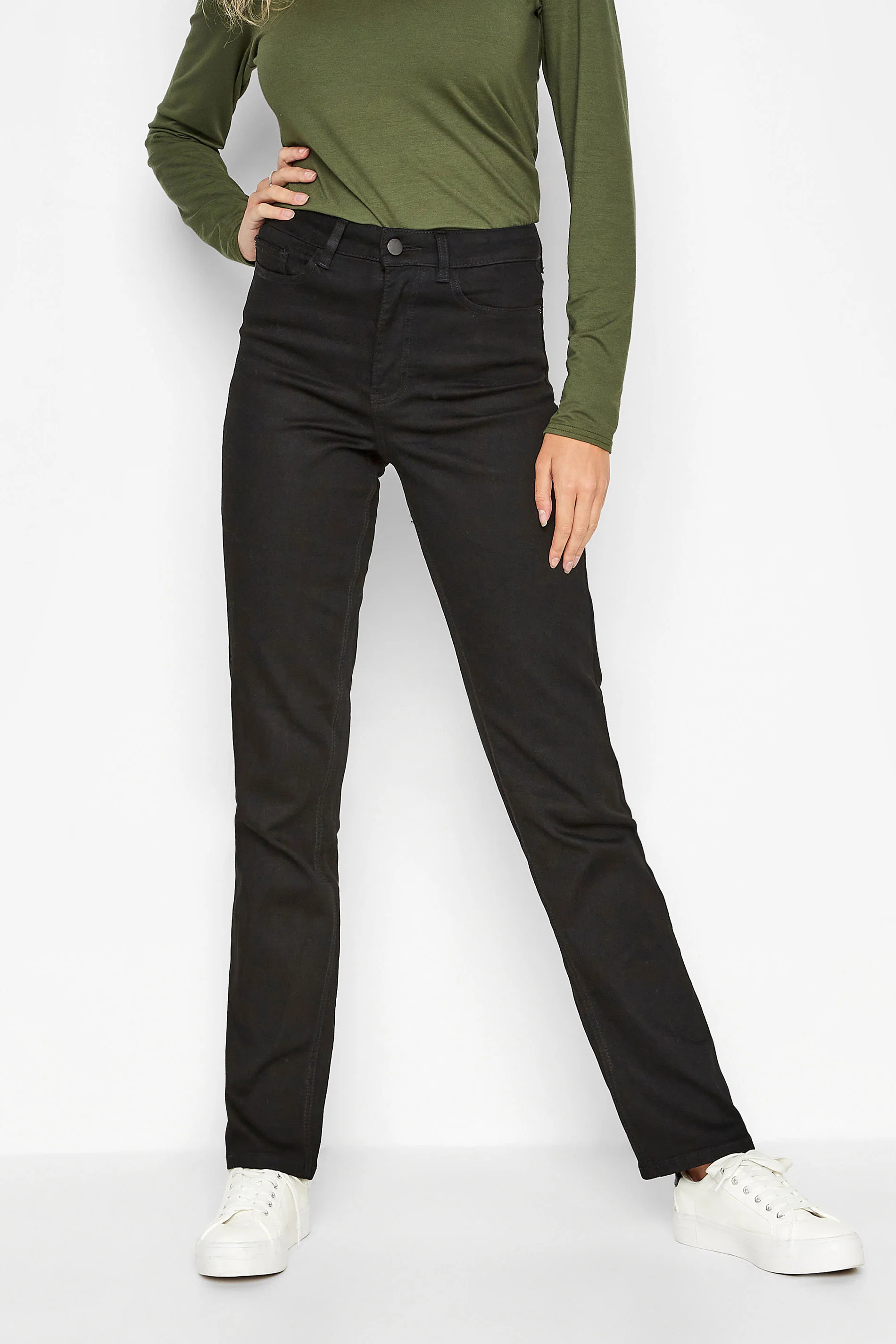 LTS MADE FOR GOOD Tall Black IVY Straight Leg Stretch Denim Jeans | Long Tall Sally