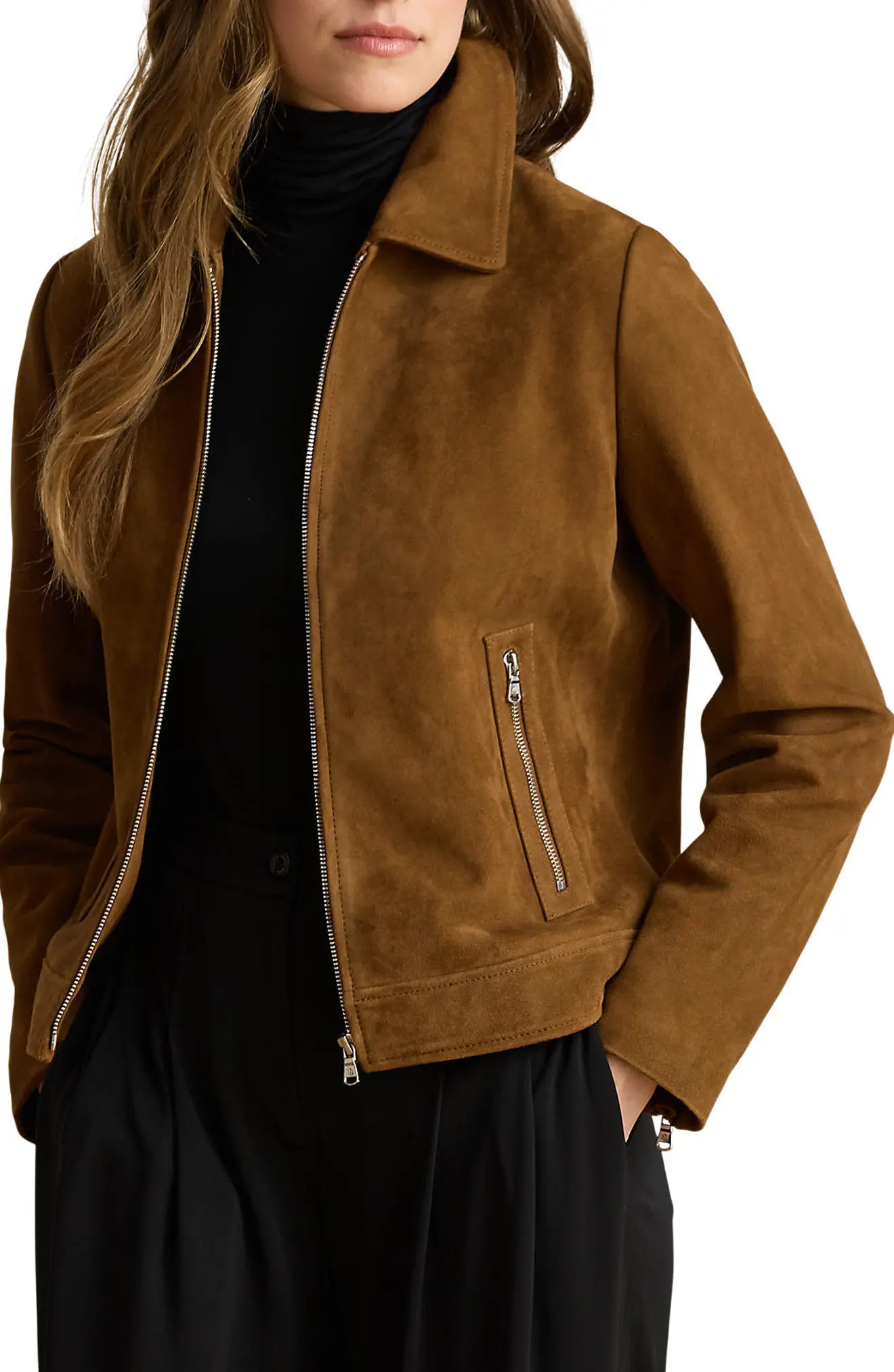 Leather Zip Front Jacket (Women) | Nordstrom | Nordstrom