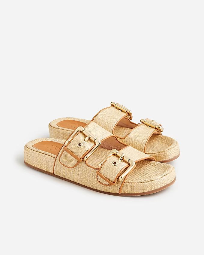 Two-strap woven buckle sandals | J.Crew US