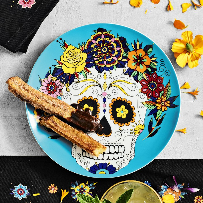 Day of the Dead Salad Plates, Set of 4, Mixed | Williams-Sonoma