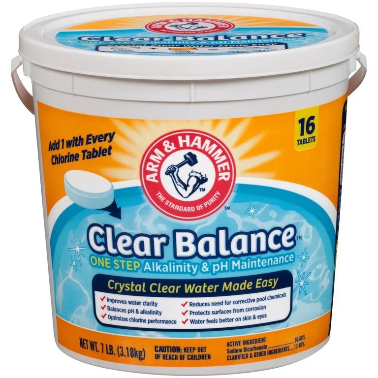 ARM & HAMMER Clear Balance Swimming Pool Alkalinity & pH Maintenance Tablets, White, 1 Pack, 16 C... | Walmart (US)
