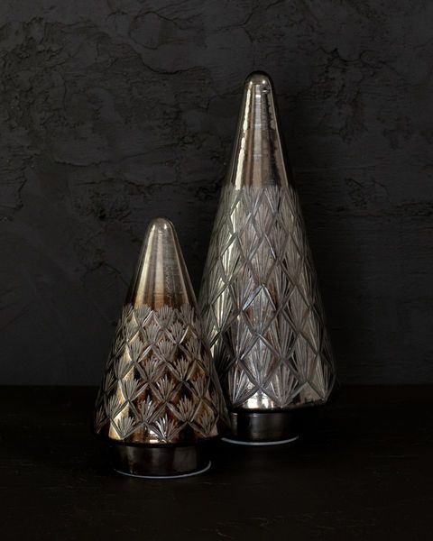 Silver Light-Up Etched Glass Tree Decor | Scout & Nimble