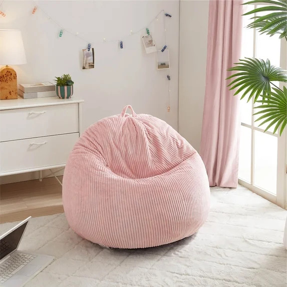Urban Shop, Ribbed Compressed Foam Kids and Teen Chair, Daylily Pink | Walmart (US)