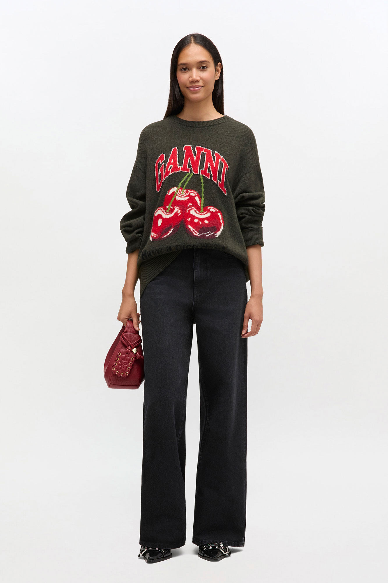 Oversized Graphic Jumper | Ganni