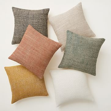 Two Tone Chunky Linen Pillow Cover | West Elm (US)