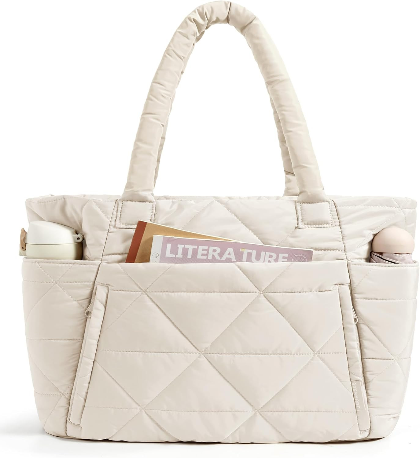 BAGSMART Tote Bag for Women, Puffer Tote Bag for Work Large Shoulder Bag | Amazon (US)