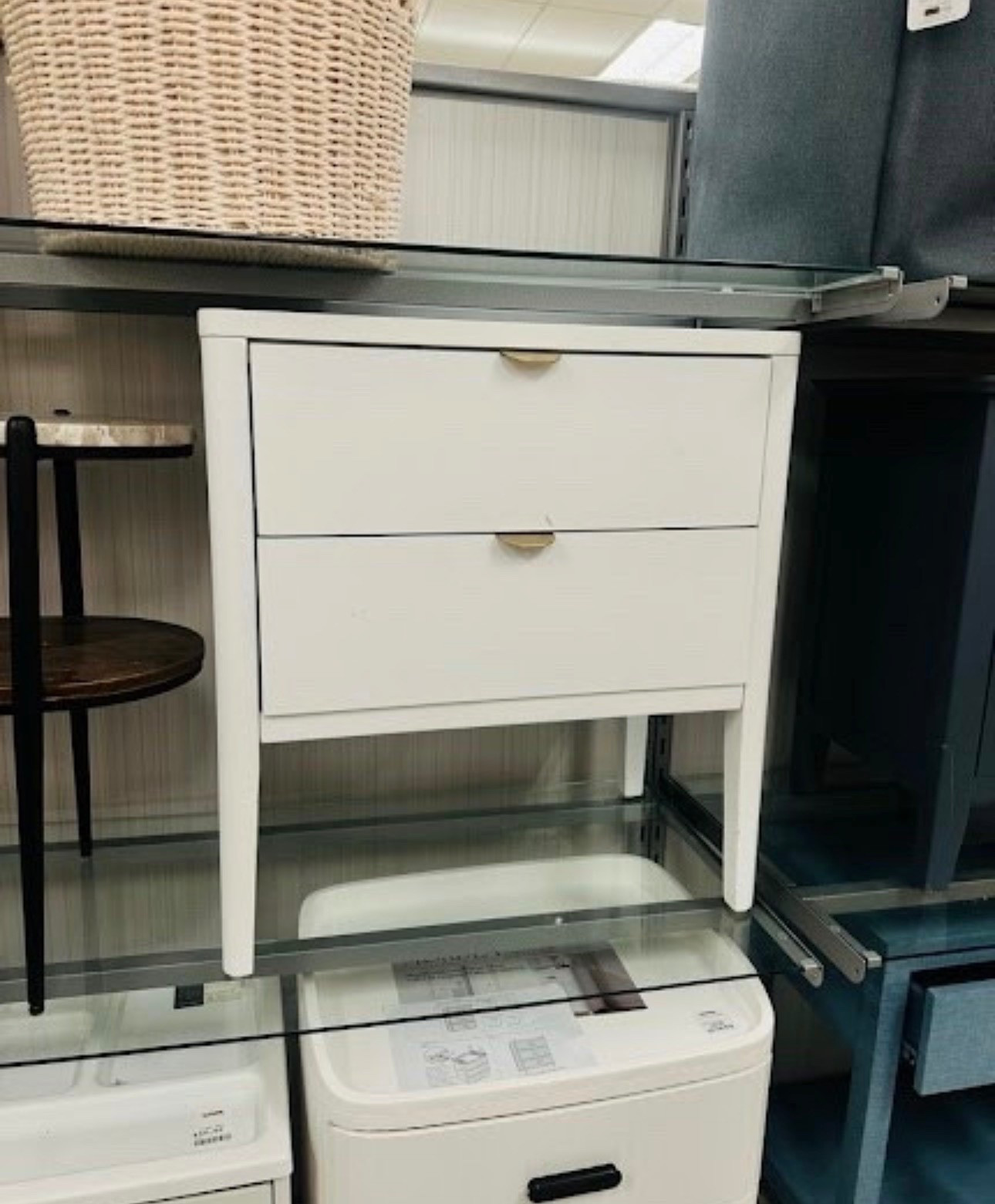 Found the perfect bedside companion! 🤍 This white 2-drawer nightstand is giving all the minimalist vibes with its sleek gold hardware and tapered legs. It’s the ideal height for a cozy master suite or a guest room refresh.

#LTKHome