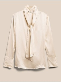 Silk Blouse with Removable Tie | Banana Republic (US)