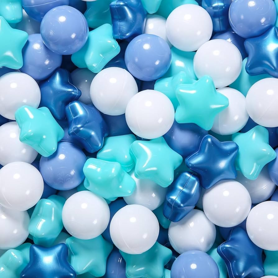 STARBOLO Ball Pit Balls - 200 Bulk Mixed Blue Stars Crush Proof Plastic Children's Toy Balls Star... | Amazon (US)