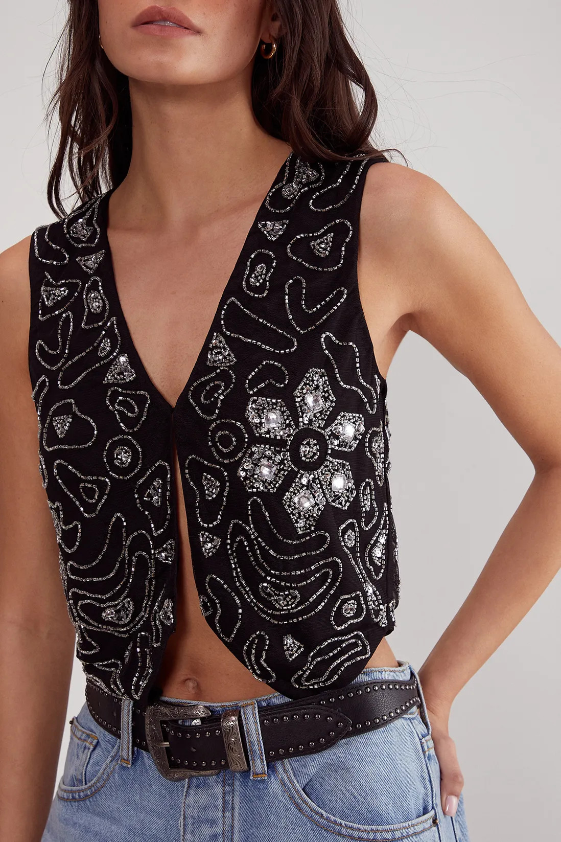 Tops | Hand Embellished Flower Vest | NastyGal | Debenhams UK
