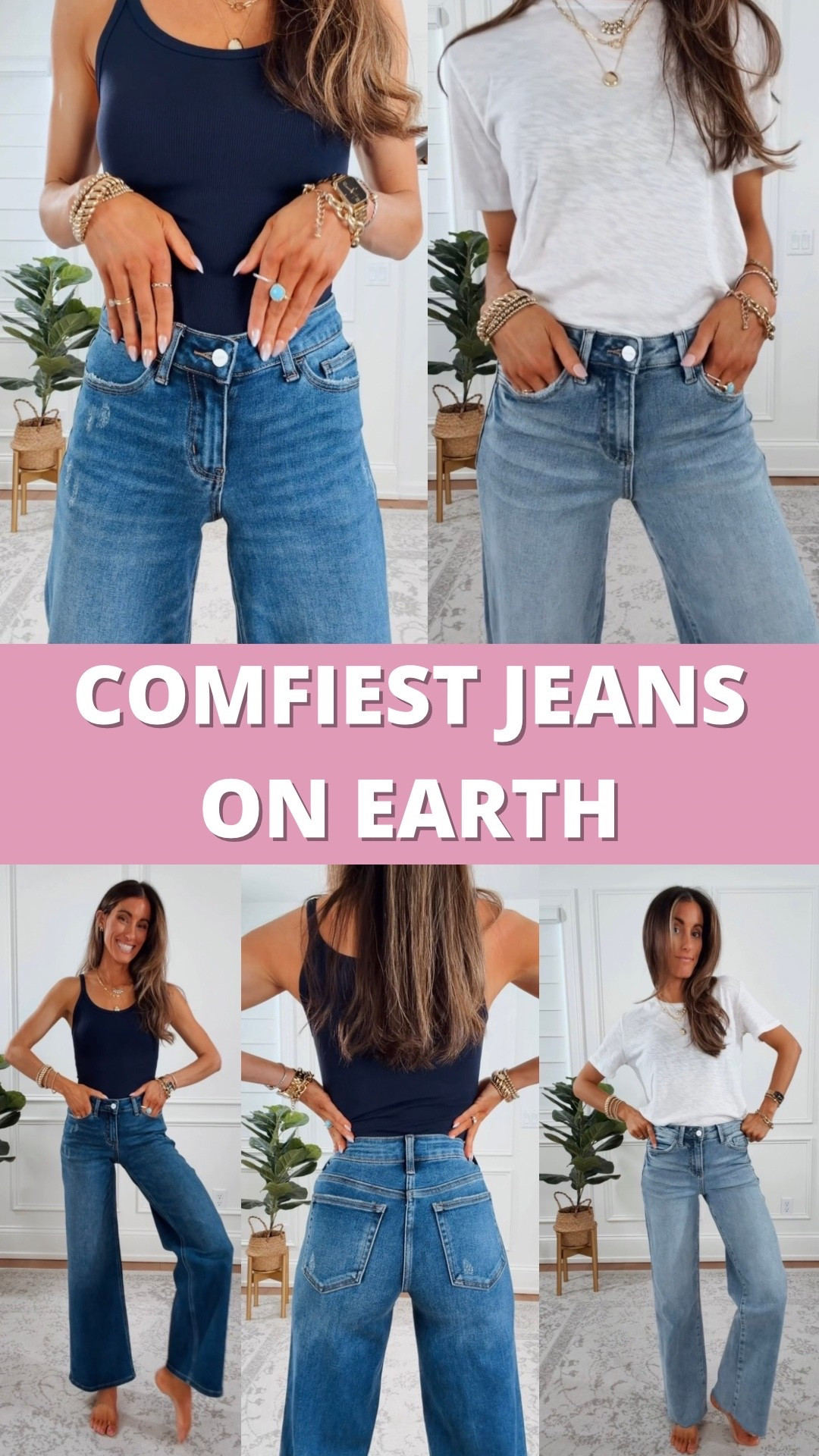 The comfiest jeans on earth 

I’m wearing the mid rise (dark blue) and high rise (light blue) in the video. I’m 5’6” wearing the regular length in dark blue and 32” inseam in the light blue. 


#LTKootd #LTKmomlife #LTKgrwm