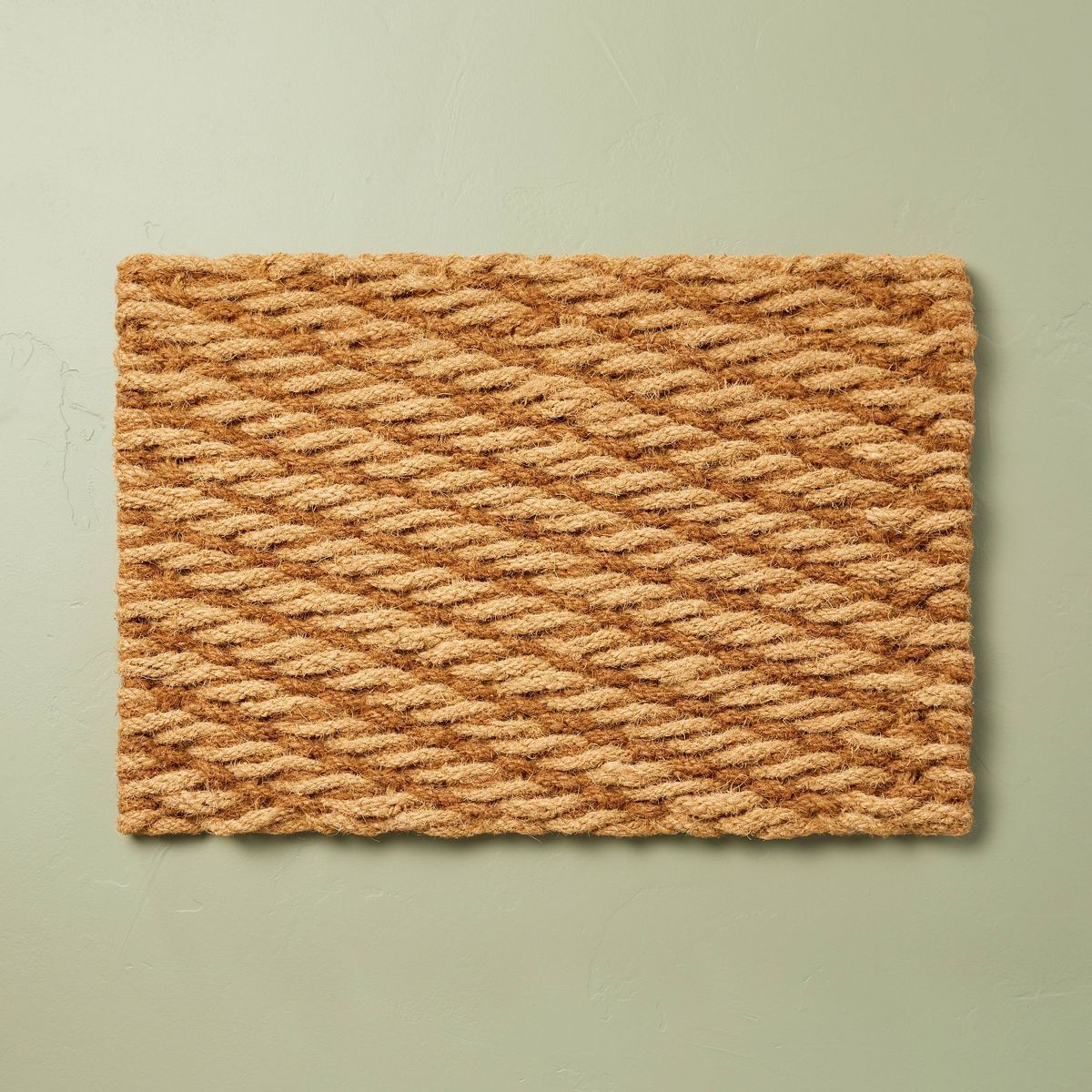 Chunky Twisted Rope Handwoven Coir Doormat Natural/Brown - Hearth & Hand™ with Magnolia | Target