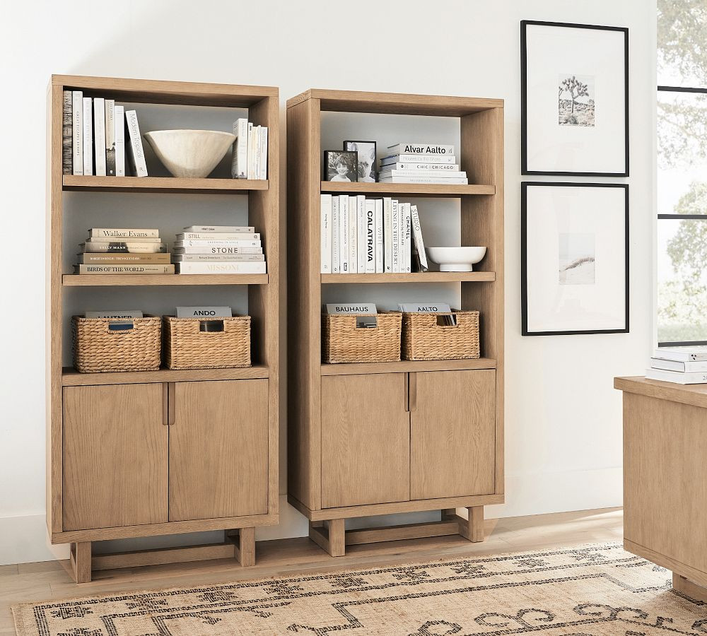 Portola Open Bookcase with Doors | Pottery Barn (US)