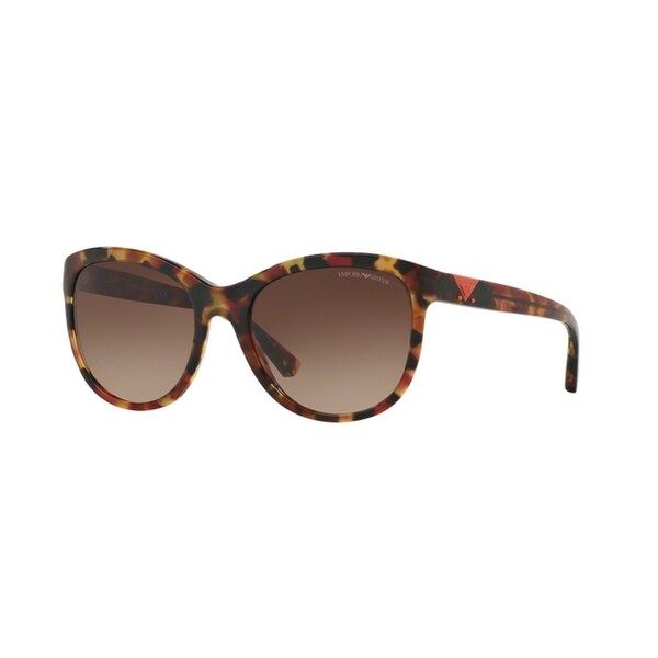 Emporio Armani Women's EA4076 554113 56 Round Plastic Pink Brown Sunglasses | Bed Bath & Beyond