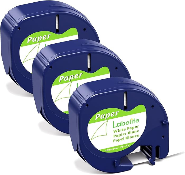 Compatible with Dymo LetraTag Refills White Paper 12mm x 4m 1/2" x 13' Letra tag Label Maker Tape... | Amazon (US)