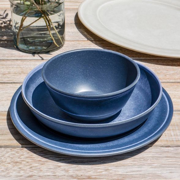 45oz Melamine and Bamboo Dinner Bowl Dark Blue - Threshold™ | Target