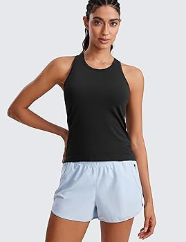 CRZ YOGA Seamless Workout Tank Tops for Women - Athletic Running Gym Sleeveless Shirts Crewneck R... | Amazon (US)