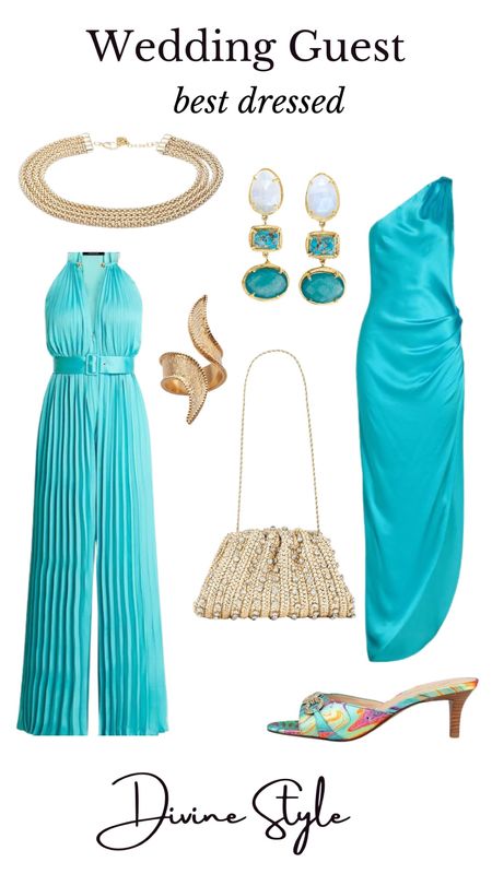Be the best/dressed wedding guest in this jumpsuit or silk dress. Easily pairs sign fun statement sandals and jewelry.

#LTKshoecrush #LTKwedding #LTKSeasonal