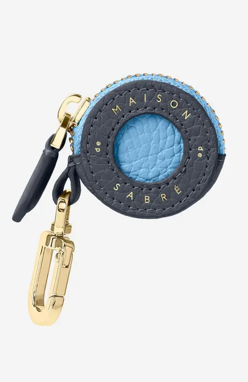 MAISON de SABRÉ Leather AirTag Charm in Graphite Sky at Nordstrom | Nordstrom