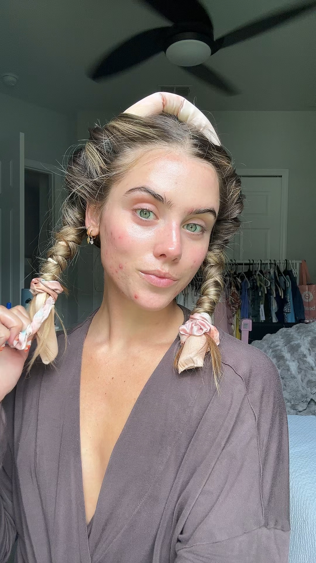 Kitsch Satin Heatless Curling Set - Heatless Hair Curlers to Sleep in - Heatless Curls Overnight - Heatless Curling Rod - No Heat Curls Overnight - Overnight Blowout Rods - Soft Hair Rollers. My greatest hair hack has got to be sleeping in a hair ribbon. This is what gives me my heatless hair curls. These curls are always bouncy, voluminous, shiny, and perfection that require absolutely zero heat, saving my hair on necessary, heat damage while still getting those desirable curls. I have lots of tutorials on how I put them in my hair saved my TikTok and Instagram @sloanevosen. TUTORIAL: https://www.tiktok.com/t/ZP8Y6b72q/ #hair #heatlesscurls #heatlesshair #heatlesswaves #hairstyles #hairhack #hairhealth #heatlesshairstyles #hairroutine #hairribbon #heatlesshaircurler 

#LTKmorningroutine #LTKBeauty #LTKgrwm