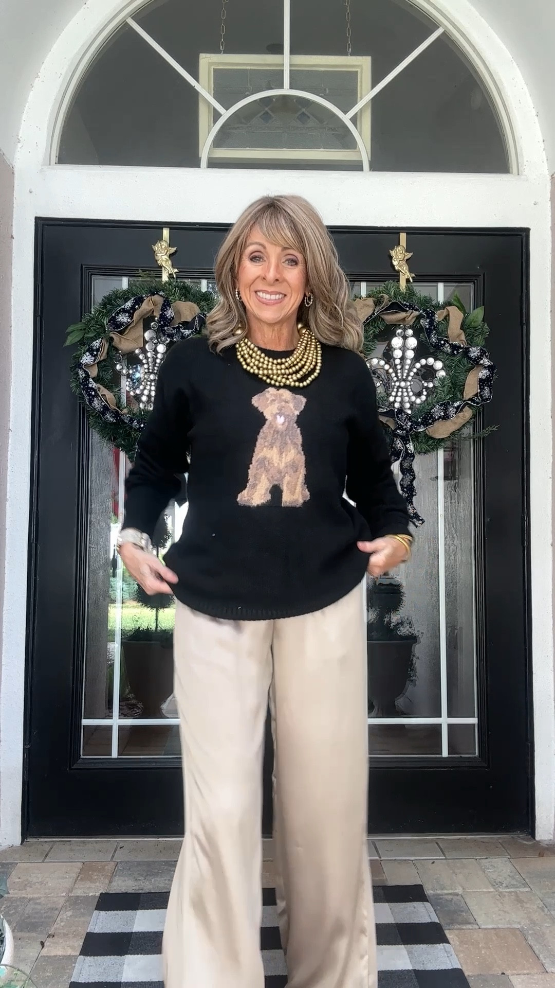 How cute is this sweater? It’s just $18 and runs big. I’m wearing a small. Pants run a bit big too; wearing an XS.

#LTKOver40 #LTKFindsUnder50 #LTKSaleAlert