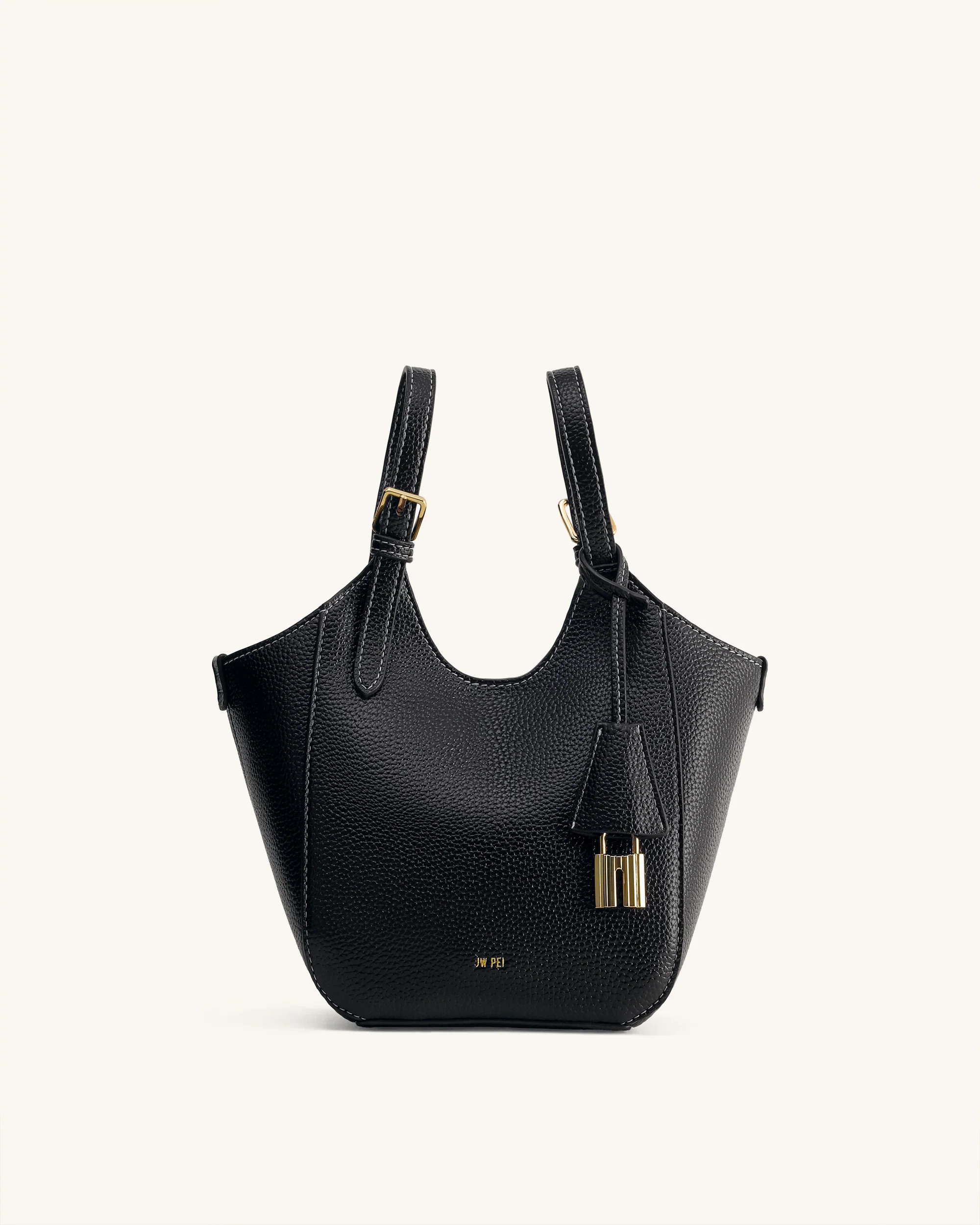 Ines Padlock Tote Bag - Black | JW PEI US