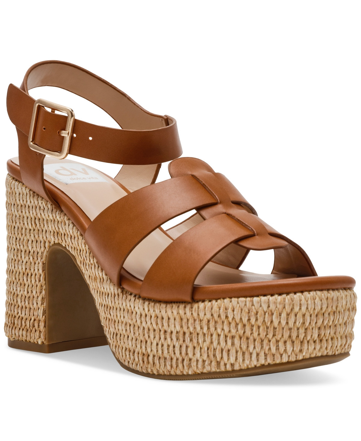 Dv Dolce Vita Women's Mullen Platform Block-Heel Sandals - Tan | Macy's