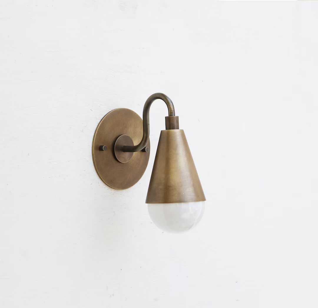 Brass Wall Sconce  light with, Modern brass light,  Mid Century brass wall sconce light,Minimal S... | Etsy (US)