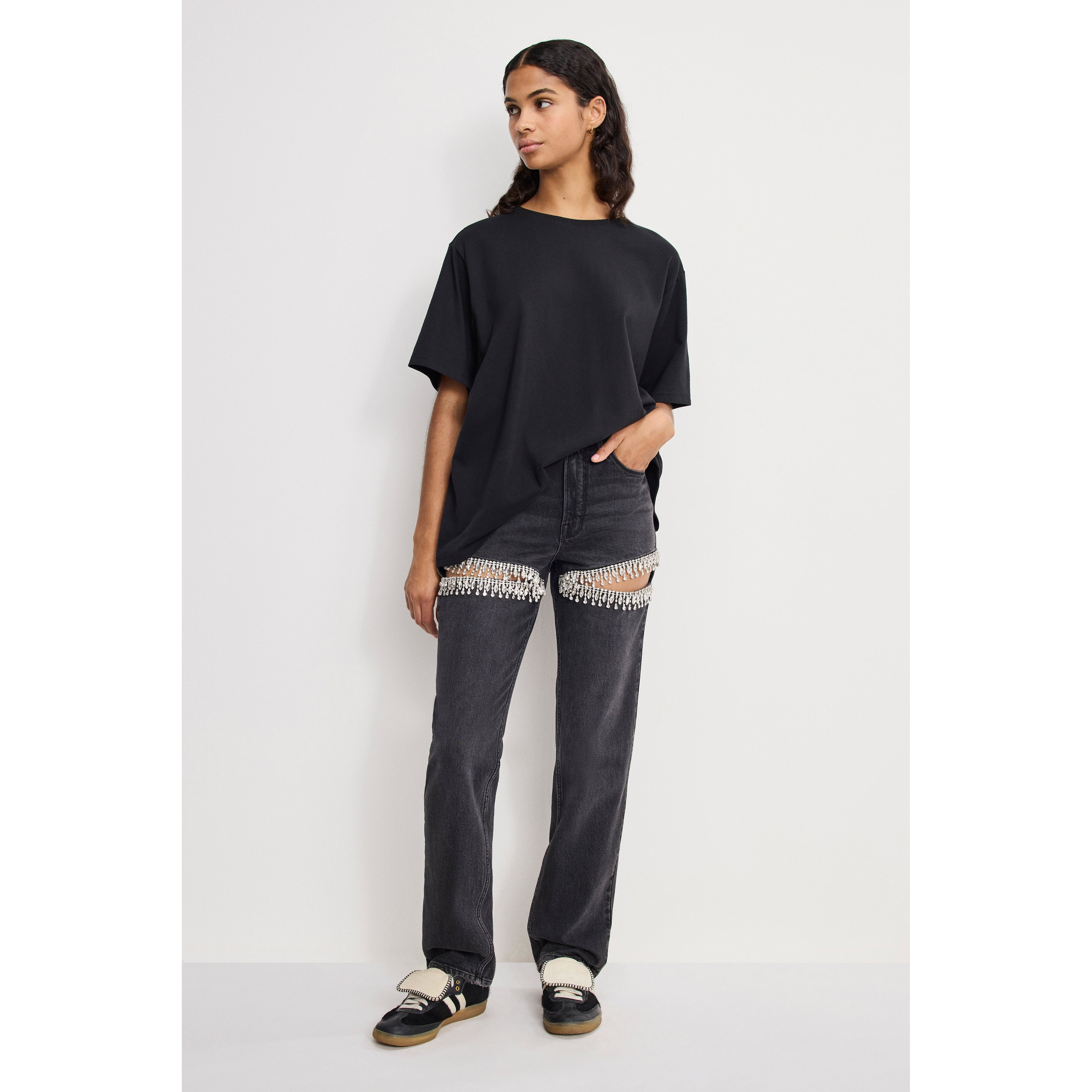 Women's Good Icon Straight Diamond Jeans | Black, 376 Size 22 Plus | Good American by Khlo� Kardashian | Good American