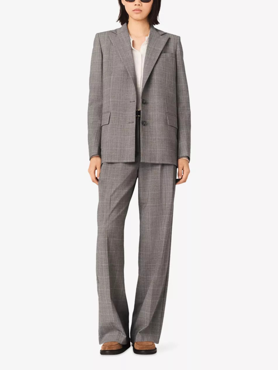 Checked Single-Breasted Stretch Wool-Blend Blazer | Selfridges