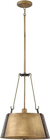 Hinkley Cartwright Collection 19.75" One Light Pendant, Rustic Brass | Amazon (US)
