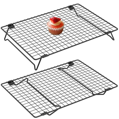 2 Pcs Cookie Cooling Racks, 13.4x9.4inch Cooling Racks for Cooking and Baking, Carbon Steel Wire Cooling Racks for Baking, Stackable Cooling Racks for Baking Cooking Cooling Roasting Making Jerky | Amazon (US)