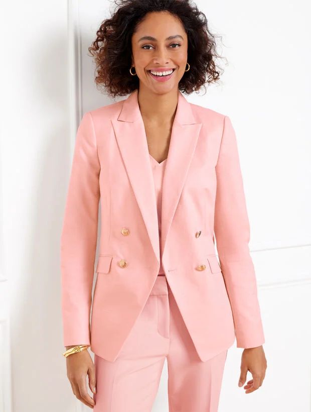 Textured Double Breasted Blazer | Talbots