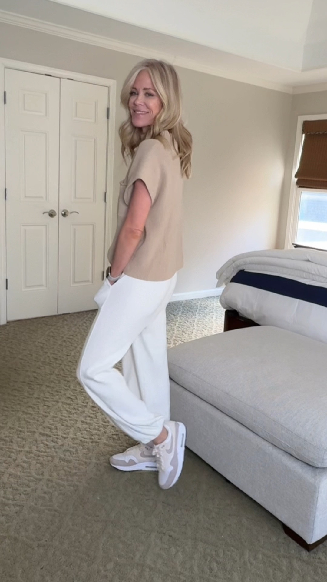 Soft neutral loungewear, 2 piece set. Pockets and elastic waist. Capped sleeves. Tapered ankles. Perfect for spring with a jean jacket and sneakers. Size small. 

#LTKWatchNow #LTKOver40 #LTKFindsUnder50