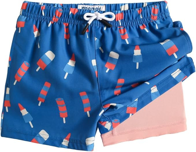 maamgic Boys Swim Trunks with Compression Liner 4-Way Stretch Quick Dry Bathing Suit Toddler Beac... | Amazon (US)