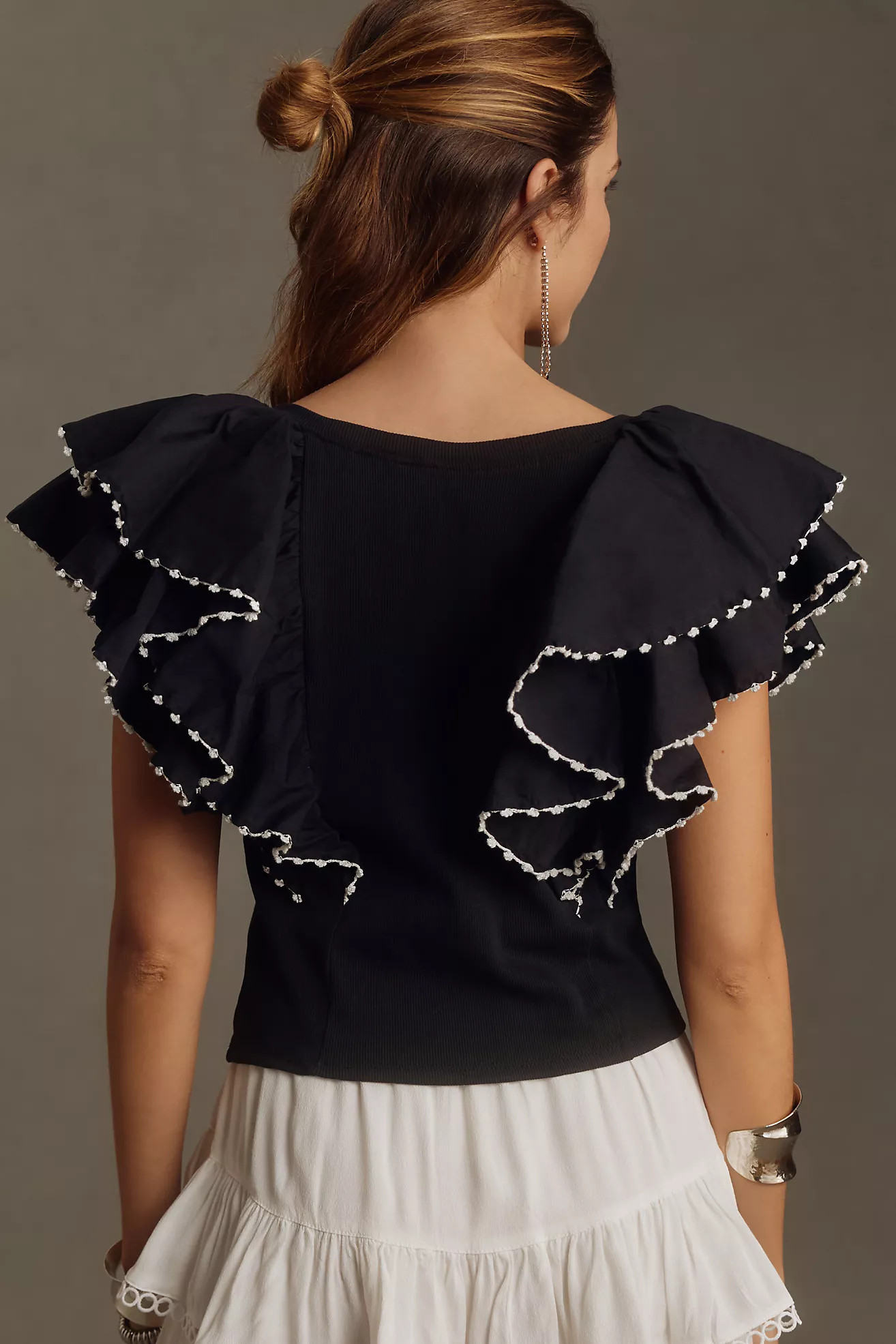 By Anthropologie Oversized Ruffles Top | Anthropologie (US)