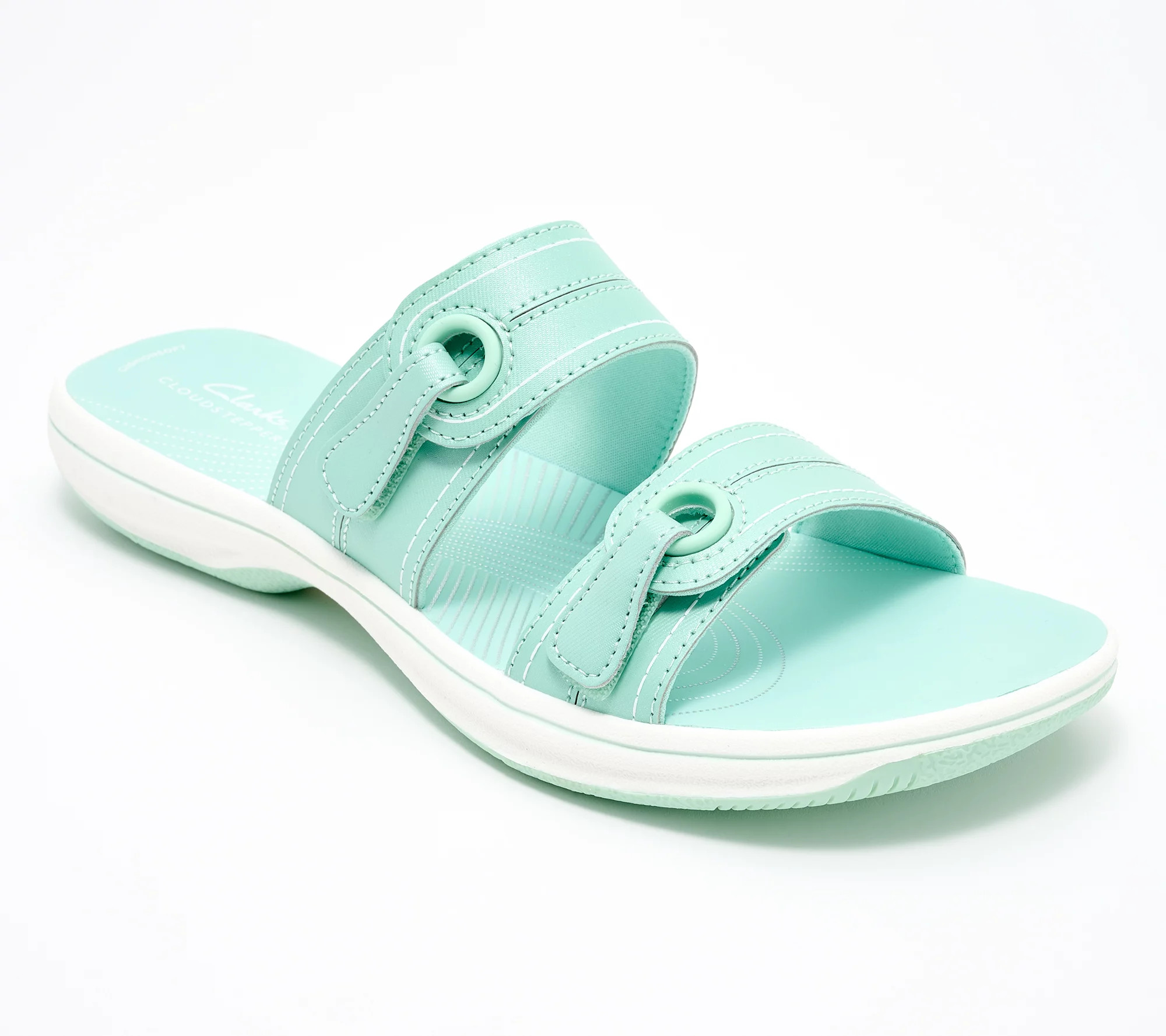 Clarks Cloudsteppers Adjustable Slide Sandals - Breeze Maye | QVC
