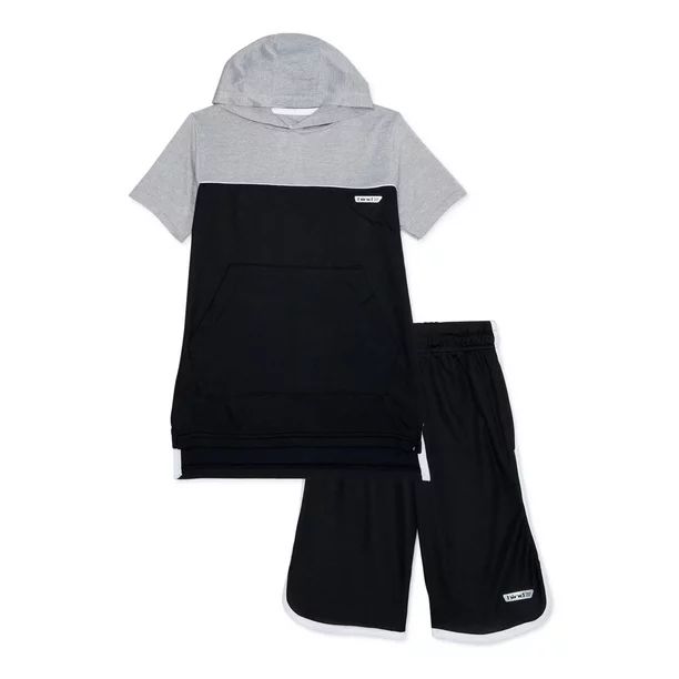 Hind Boys Short Sleeve Hoodie and Athletic Shorts 2-Piece Active Set, Sizes 4-20 | Walmart (US)