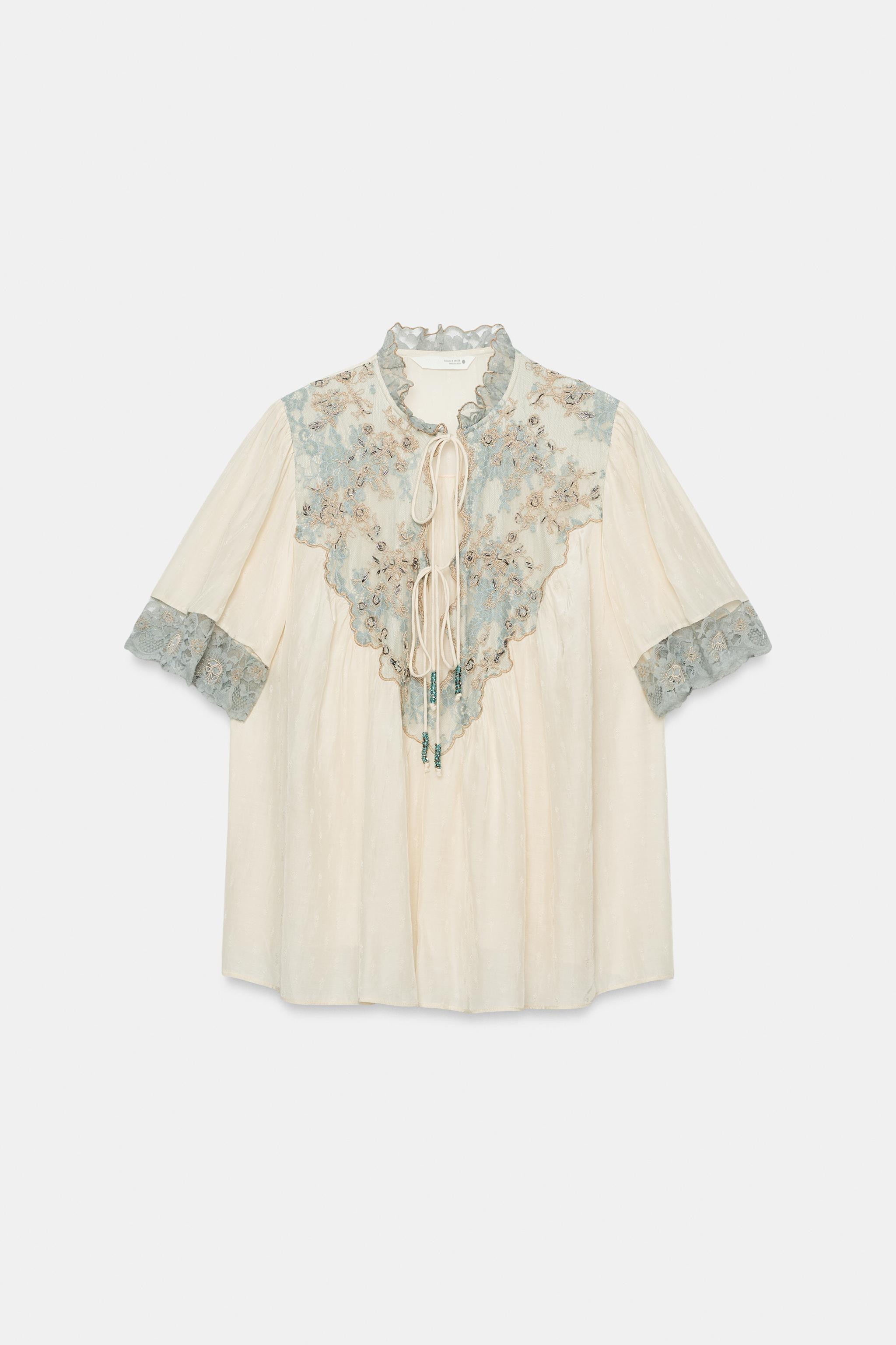 ZW COLLECTION LACE SHIRT | Zara US