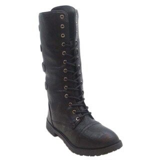 Blue Women's 'Lydi' Black Combat Boots | Bed Bath & Beyond