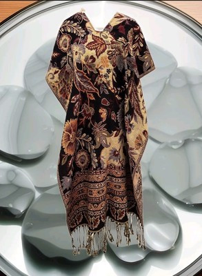 Woman's Head Pashmina One Size Metallic Shiny Floral Poliéster | eBay US