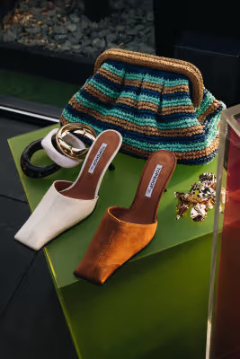 Topshop Dante leather square toe heeled mule in off white | ASOS | ASOS (Global)