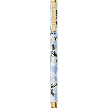 RIFLE PAPER CO. Hydrangea Writing Pen, 5.375" L, 0.5 mm Rollerball Tip, Stainless Steel Body with... | Amazon (US)