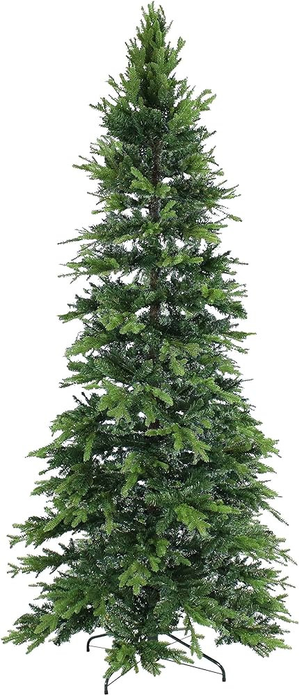 Sunnydaze 8-Foot Tall, Slim and Stately Christmas Tree - Indoor Unlit PVC Artificial Tree with Me... | Amazon (US)