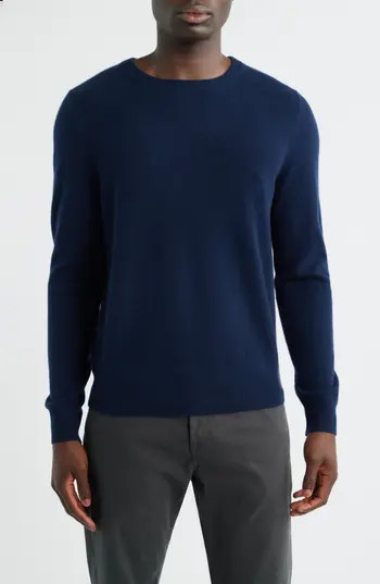 Nordstrom Cashmere Crewneck Sweater in Navy Night at Nordstrom Rack, Size X-Large | Nordstrom Rack