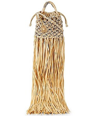 Kurt Geiger London Mini Macrame Crystal Embellished Fringe Drawstring Handle Clutch - Dark Beige | Dillard's