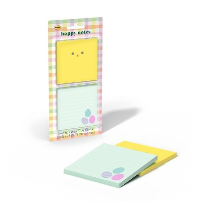 Post-it 2pk 3"x3" Hoppy Notes Yellow Chick and Eggs Square Sticky Note Pads 50 Sheets Each | Target
