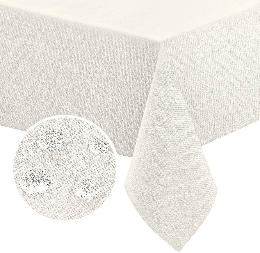 FantasDecor Linen Textured Table Cloths Square Tablecloth 54 x 54 Waterproof Tablecloth Spill-Pro... | Amazon (US)