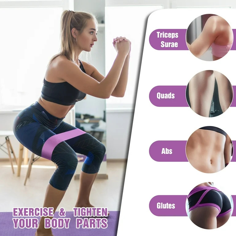Meidong Resistance Bands for Legs and Butt Exercise Bands - Non Slip Elastic Booty Bands, 3 Level... | Walmart (US)
